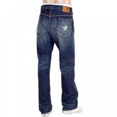 Mens 1930s Cowboy Vintage Cut Japanese Selvedge Lone Star Hard Wash Aged Navy Denim Jeans SC41111H