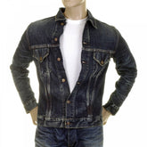 Lone Star 5 Year Aged Button Front Fitted Dark Hard Wash Denim Jacket for Men SC11901H