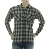 Mens Woven Grey Check Long Sleeve Western Regular Fit Cotton Shirt with Soft Pointed Collar SC25371