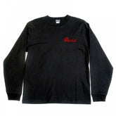 Mens Black Slim Fit Ribbed Crew Neck Long Sleeve T-shirt with Hand Embroidered Tiger TT64241