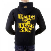 Black Untunk Overhead Large Fitting Hooded Sweatshirt