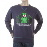 Navy Blue Crew Neck Large Fitting Sweatshirt for Men