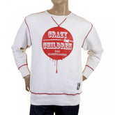 Mens White Crew Neck Large Fitting Sweatshirt