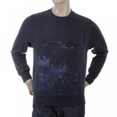 Mens Navy Large Fitting Sweat Shirt