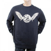 Navy Crew Neck Large Fitting Sweatshirt for Men
