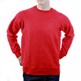 Red Large Fitting Crew Neck Sweatshirt for Men