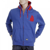 Mens Hooded Zipped Regular Fit Sweatshirt in Royal Blue