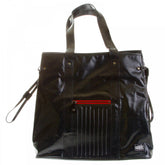 Unisex Coated Denim with Laminated Tartan Lining Shopper Bag