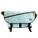 Mens Unisex Aqua Blue PVC Coated Canvas Shoulder Cyclist Fashion Bag