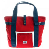 Unisex Red Canvas with Navy Canvas Handles and Trim Hand Carry Bag