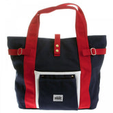 Unisex Navy Canvas with Red Canvas Handles and Trim Hand Carry Bag