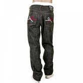 Mens Black Selvedge Raw Denim Jeans with Super Exclusive Design