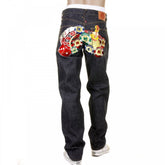 Mens Super Exclusive Design Indigo Raw Denim Jeans with Slim Fit