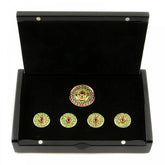 Custom Made Green Garnet and Ruby 5 Button Set