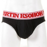 Black Stretch Cotton Briefs for Men