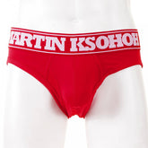 Red Stretch Cotton Briefs for Men