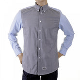 Black and Blue Button Down Collar Long Sleeve Regular Fit Shirt