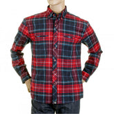 Red Check Button down Collar Long Sleeve Regular Fit Shirt