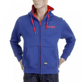 Royal Blue Hooded Zipped Regular Fit Sweatshirt