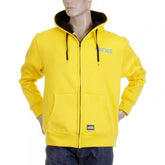 Yellow Hooded Zipped Regular Fit Sweatshirt