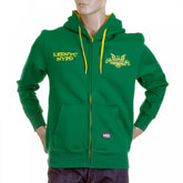 Mens Kelly Green Hooded Zipped Regular Fit Sweatshirt