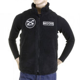 Mens Black Plush Fleece Zip Up Sleeveless Regular Fit Vest Gillett