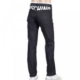Mens Black Washed Stretch Comfort Denim Jeans