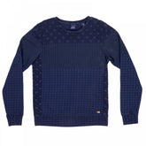 Mens Regular Fit Crew Neck Garment Dyed Navy Sweatshirt