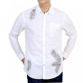 Regular Fit Cotton Mens Long Sleeve Shirt in White