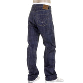 Mens Hawaiian Vintage Cut Navy None Wash Raw Japanese Selvedge Denim Jeans SC40401N