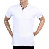 Mens Cotton Regular Fit Short Sleeve White Hilton Polo Shirt