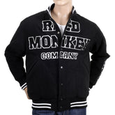 Black and White Regular Fit Varsity Baseball Jacket