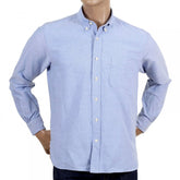 Regular Fit One Wash Light Cotton SC26475A Oxford Classic Styled Long Sleeved Blue Shirt