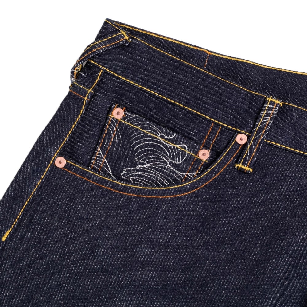 Rare and Exclusive Design Dark Indigo Raw Denim Jeans with Embroidered Superman Rare and Exclusive Design Dark Indigo Raw Denim Jeans with Embroidered Superman