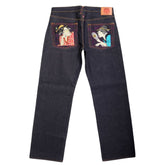 2 Ladies Super Exclusive Vintage Dark Indigo Selvedge Raw Denim Jean