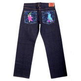 Super Exclusive Red/Green Selvedge Vintage Cut Dark Warrior raw denim jeans