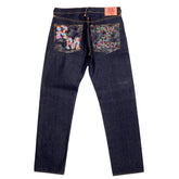Mens Dark Indigo Oroginal Cut Zero Haliburton Selvedge Denim Jeans