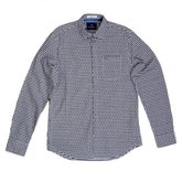 Mens Regular Fit Long Sleeve Black and White Semi Dogtooth Check Shirt for Men by Scotch and Soda