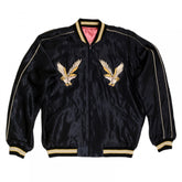 Mens Regular Fit Fully Reversible Suka Jacket in Black and Pink with Eagle Embroidery by Tailor Toyo TOYO7526