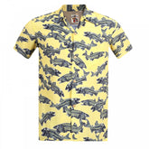 Sun Surf Keoni of Hawaii Yellow SS37463 Limited Edition Short Sleeve Regular fit Mens Hawaiian Shirt with Cuban Collar