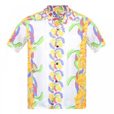 Sun Surf Night Blooming Cereus Border SS33876 White Short Sleeve Regular Fit Hawaiian Shirt for Men