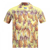 Sun Surf Yellow Rayon Short Sleeve SS36441 Regular Fit Mens Hawaiian Shirt with Pineapple Print