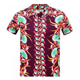 Sun Surf Wine Rayon Short Sleeve SS37793 Regular Fit Mens Hawaiian Shirt with Aloha Bombax Tree Print