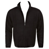 Black Full Zip Regular Fit Long Sleeve Knitted Cardigan