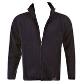Navy Full Zip Regular Fit Long Sleeve Knitted Cardigan