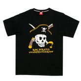 Black Regular Fit Crew Neck Short Sleeve Pirates T-Shirt