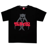 Black Crew Neck Regular Fit T-Shirt with Samurai Monkey Print