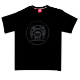 Black Crew Neck Regular Fit T-Shirt with Black Logo Print