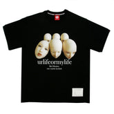 Black Crew Neck Regular Fit T-Shirt with URLIFEORMYLIFE Print