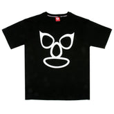 Printed Mask Black Crew Neck Regular Fit Short Sleeve T-Shirt